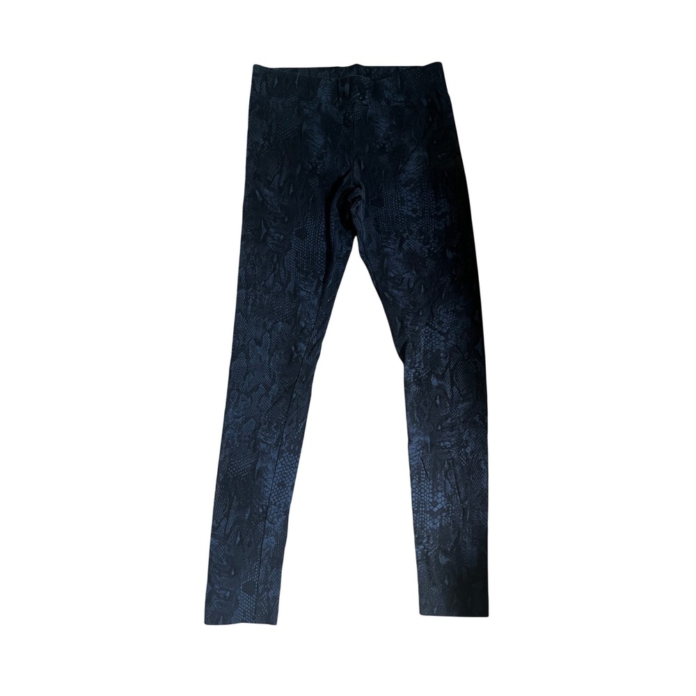 Navy Blue Snake Print Leggings Medium Yoga Animal Edgy Indie Sleeze Cotton Pant